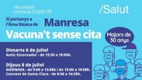 Manresa farà dimarts i dijous una marató de vacunació sense cita contra la Covid per a majors de 30 anys
