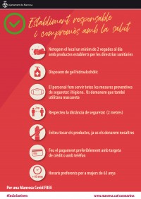 L'Ajuntament de Manresa posa a disposició del comerç cartells informatius i una declaració per mostrar el compromís del sector amb la seguretat i la salut