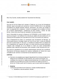 L'alcalde dicta un ban amb les noves mesures per frenar el brot de la covid-19 a la ciutat