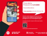 La Generalitat farà demà una prova del sistema d'alertes de Protecció Civil a la demarcació de Barcelona